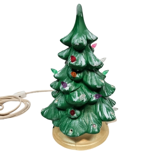 Holland Mold Other - Vintage Holland Mold Flocked Light Up Electric‎ Christmas Tree 9 Inch